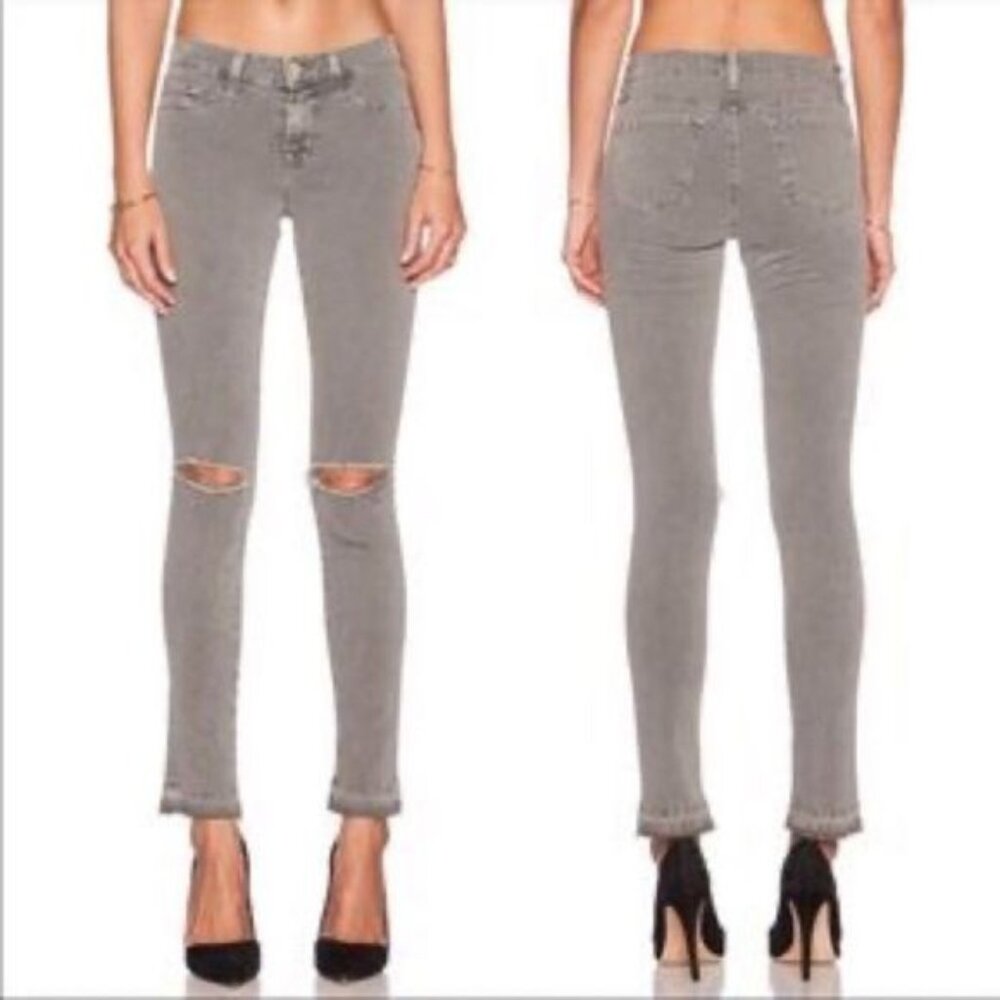 J Brand Jeans Mid-Rise Skinny Jeans, Silver Fox size 32